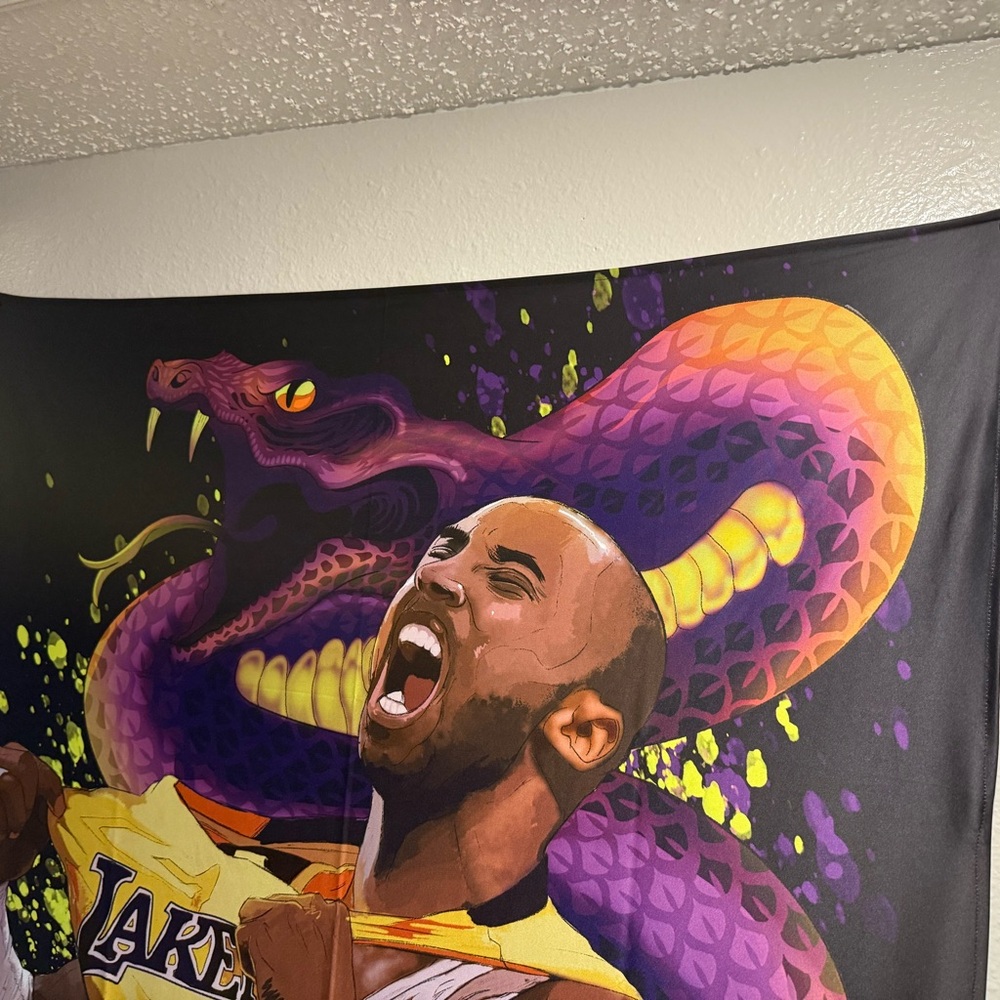Kobe Bryant Purple and Yellow Wall Flag - Picture 4 of 4